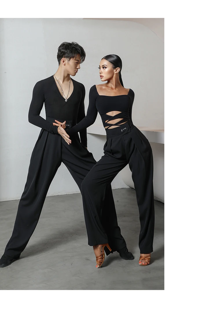 

Couple pants, national standard dance, Latin dance practice, high waist, wide-legged trousers, trousers, Lombard, Cha Cha, Samba