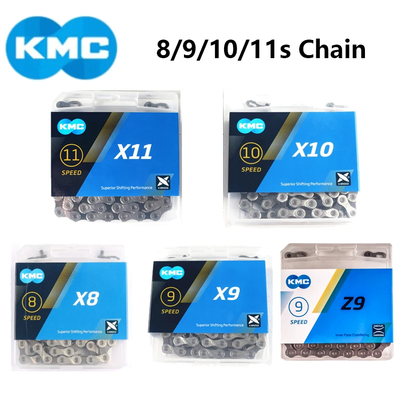 

KMC X11 X10 X9 Z9 X8 Bicycle Chain 128L 6 7 8 9 11s Bicycle Chain With Original Box Magic Button For Mountain/Road Bike Bicycle