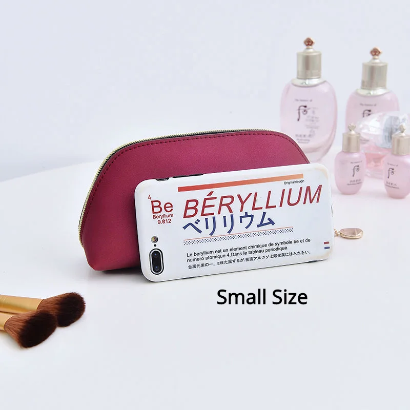 

Cosmetic Bags Women PU Leather Water-proof Makeup Cases Zipper Fashion Ladies Toiletry Large Capacity Shell Clutch Storage Bag