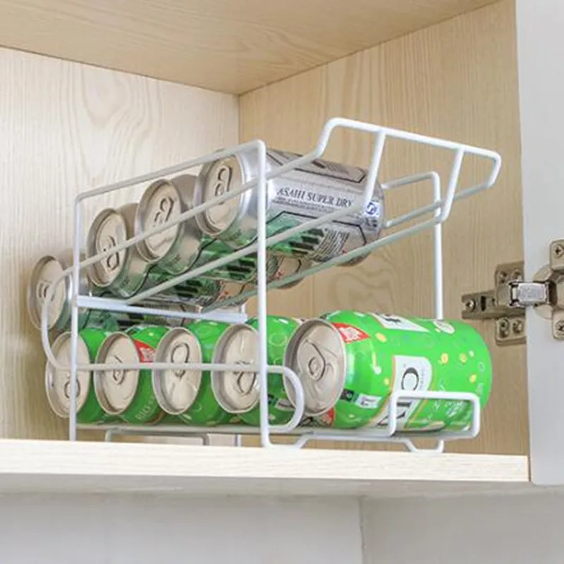 Kitchen Iron Rack White Double Tabletop Storage Beer Beverage Soda Refrigerator | Дом и сад