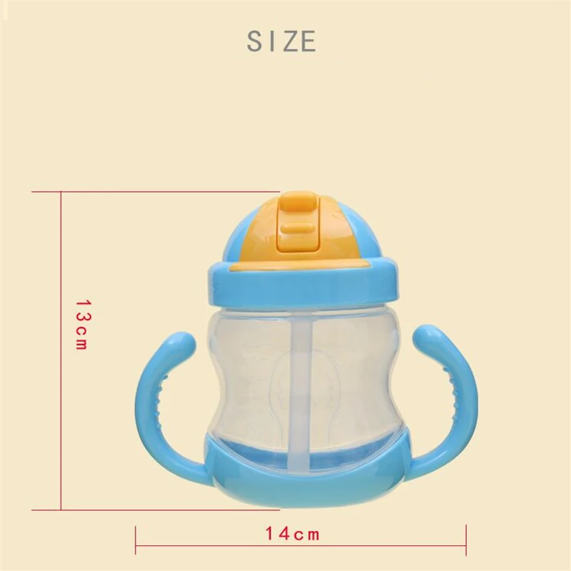 

280ml Baby Training Drinking Cup Horn Handle Shape Children Kettle Sippy Cup PP Waterproof Training Cup Bottle