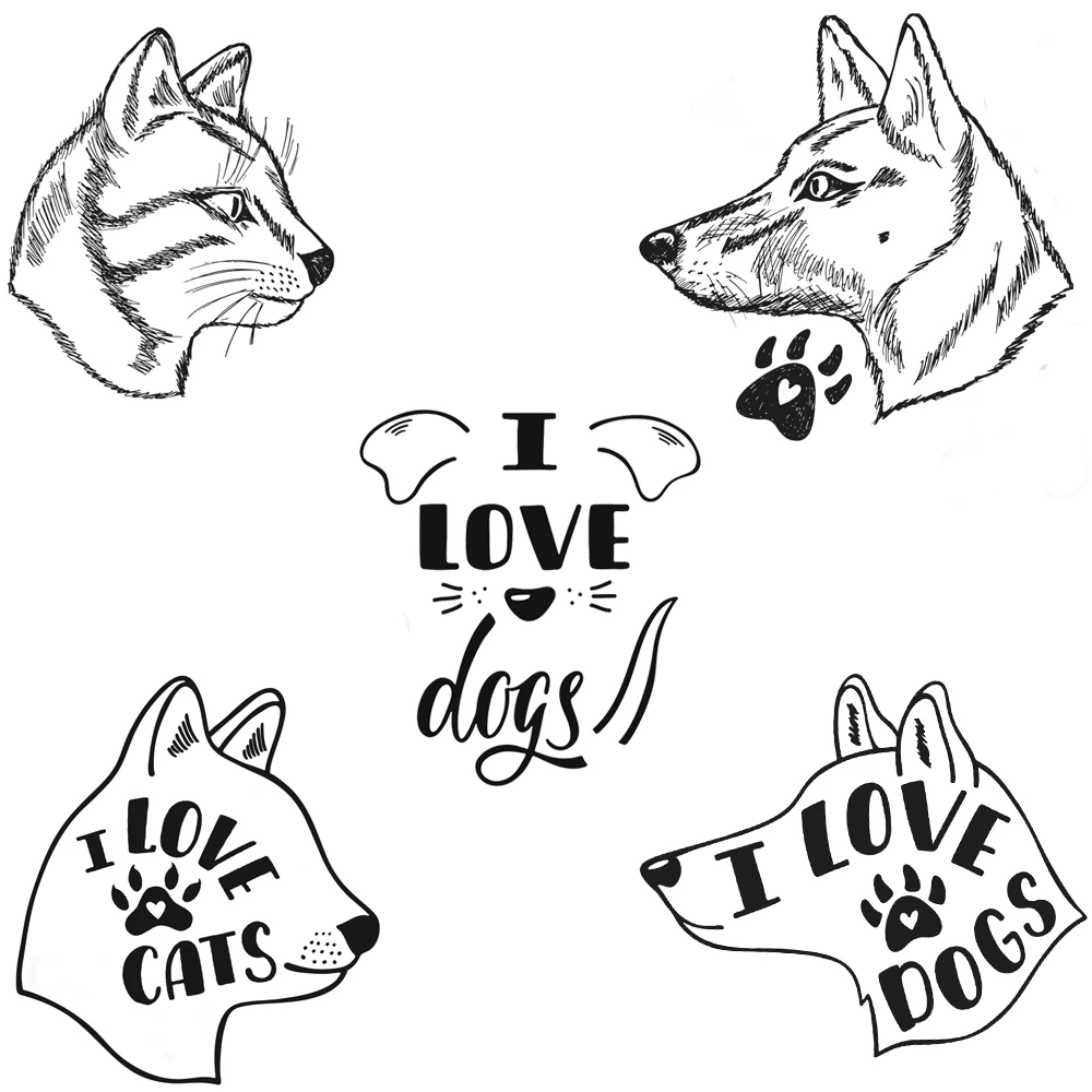 Cartoon Dogs Cats Transparent Clear Stamps For Scrapbooking Card Making Photo Album Silicone Stamp DIY Decorative Crafts