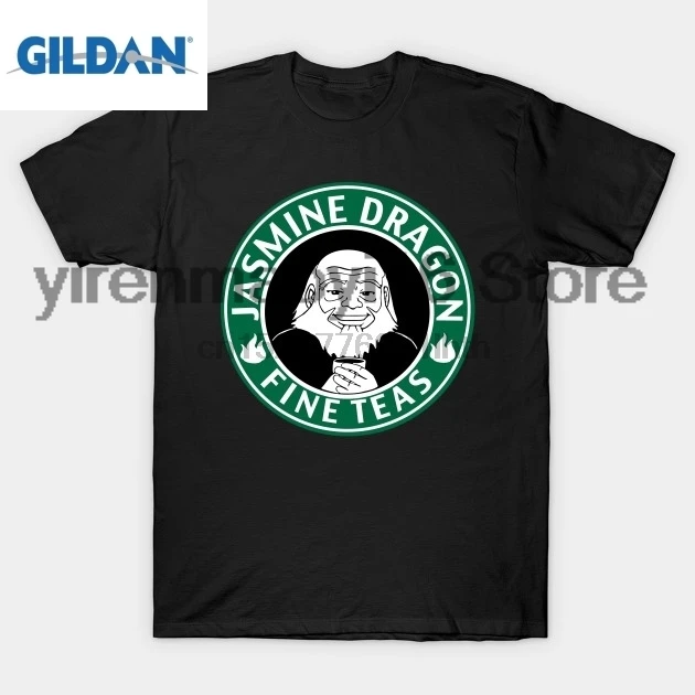 Футболка из 100% хлопка с круглым вырезом и принтом жасмин дракон Fine Teas T Shirt| |