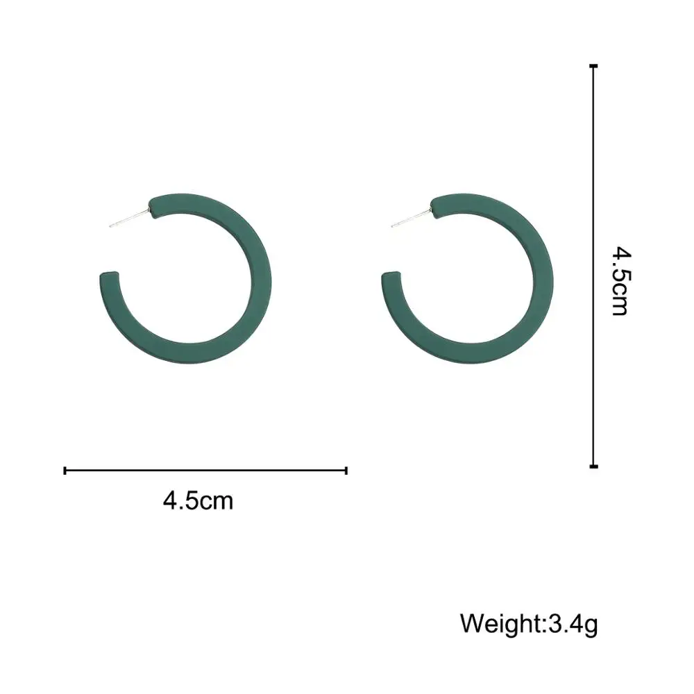 

AENSOA New Design Korea Candy Color Geometric C Shape Round Acrylic Earrings for Women Girls Party Jewelry Gifts