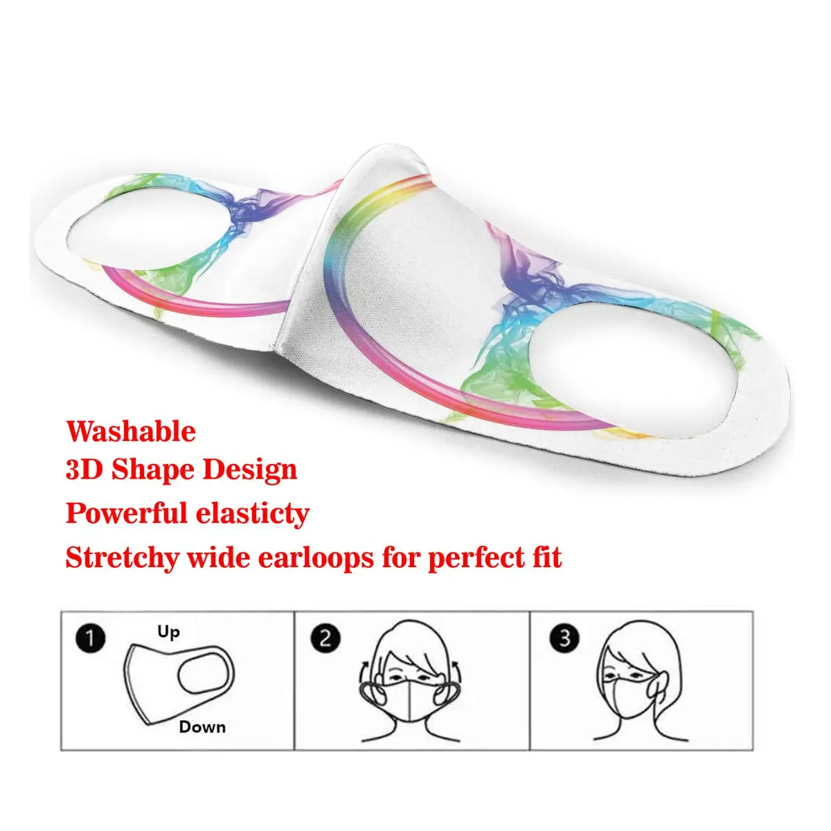

Smoke Dance Shape Silhouette Of Dancer Ballerina Washable elastic Earloop Face Breathing Mask Anti Dust Cotton Mouth For Adults