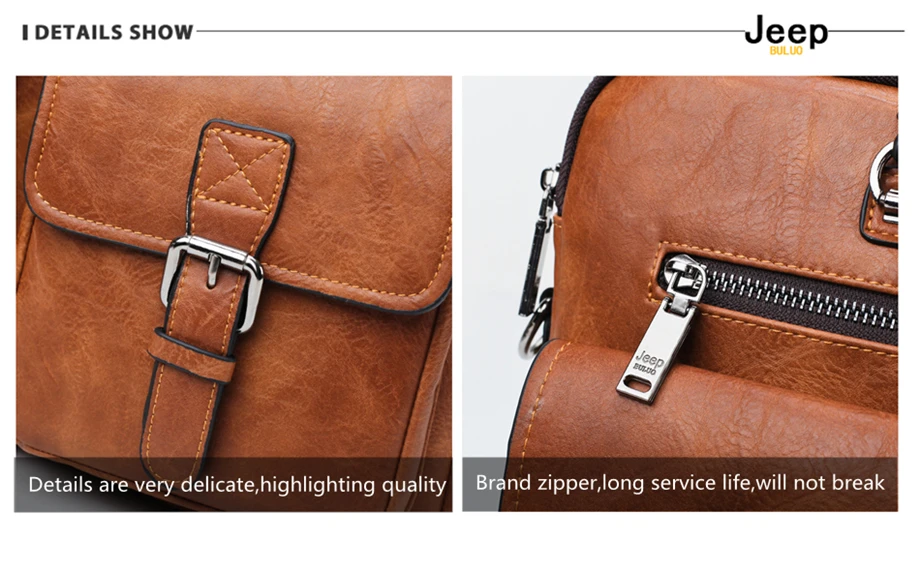 JEEP BULUO, мужской портфель, сумка для 13'3 дюймов, для ноутбука, деловые сумки, 2 шт. в комплекте, сумки, высокое качество, кожа, для офиса, сумки на плечо, тоут