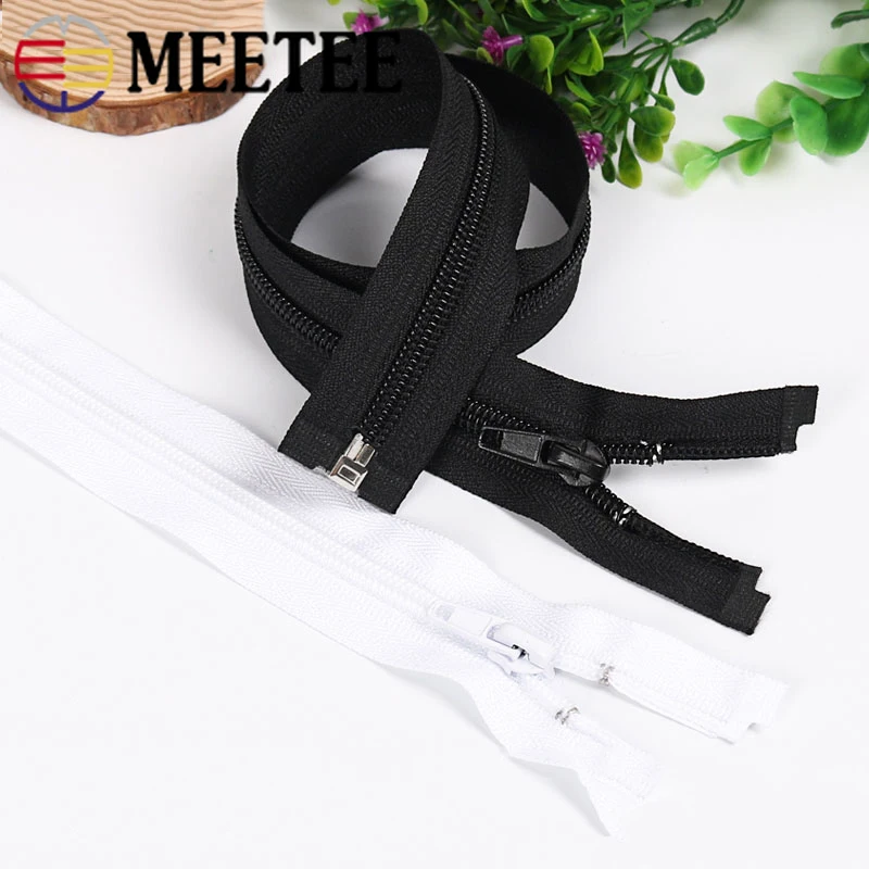 

Meetee 40cm-100cmX10pcs 120cm-500cmX5pcs 5# Nylon Zipper Open-End Single Sliders Head Zip DIY Sleeping Bag Quilt Sewing Zippers