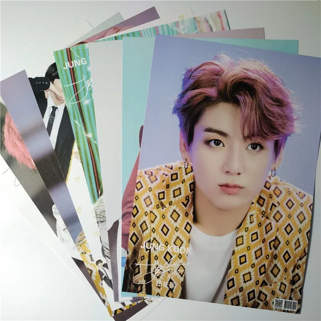 Красный 8*(42x29 см) Bangtan мальчики SUGA плакаты настенные наклейки подарок KPOP вокруг плакатов yoongi SUGA плакат подарок мин Юн Ки - Цвет: Красный