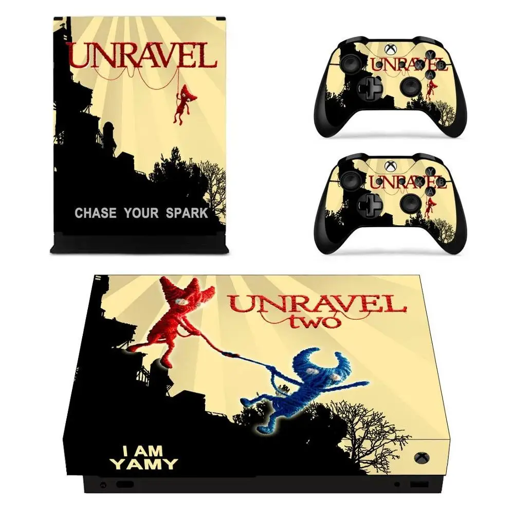 Unravel две наклейки s для Xbox One X наклейка на кожу Pegatinas Adesivo one консоли пульта