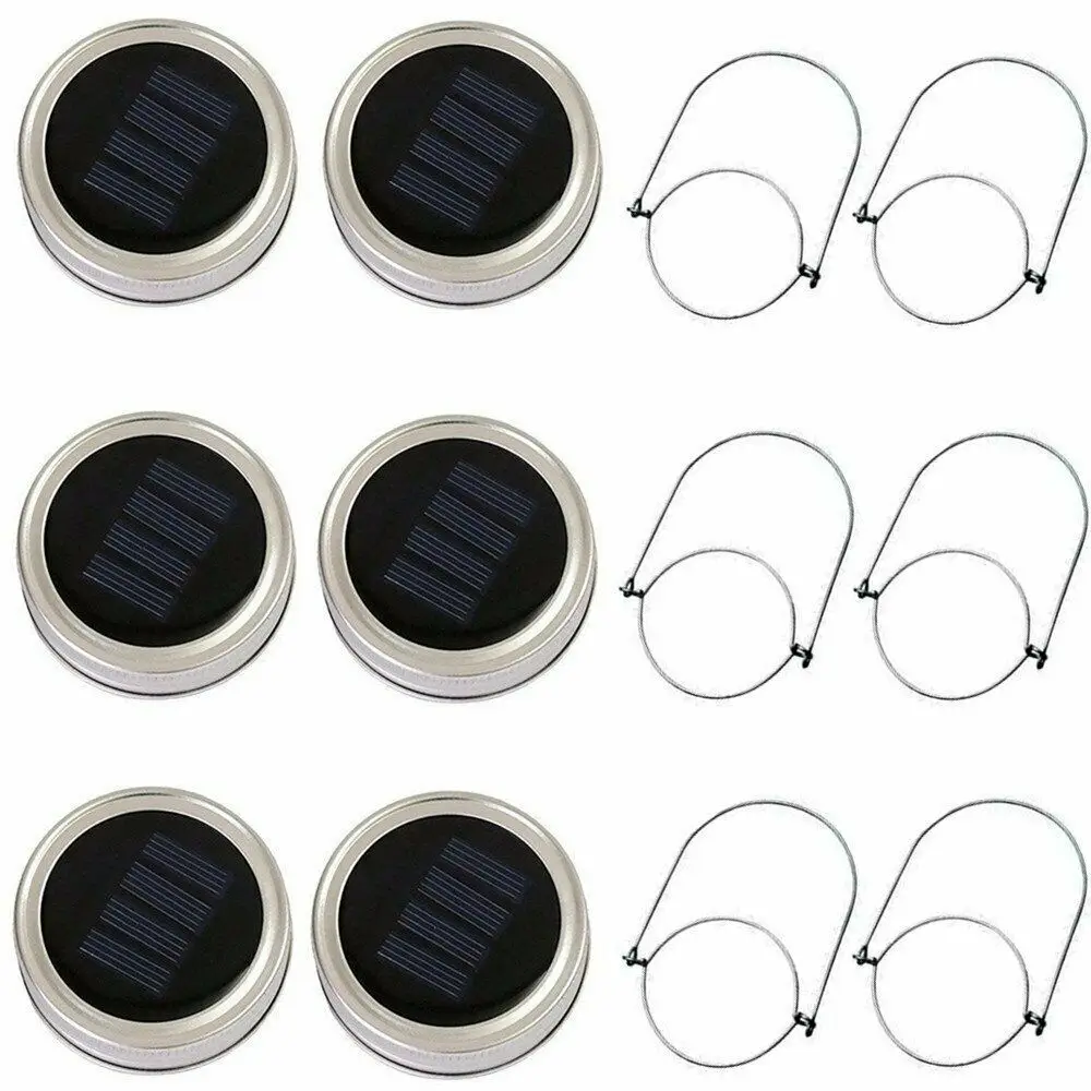 6 шт. Солнечный стеклянная банка с завинчивающейся крышкой огни 20 светодиодные