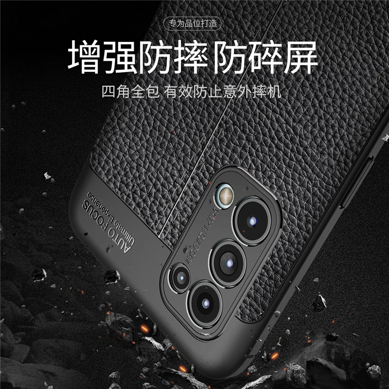 for cover oppo reno5 k case luxury leather soft silicone shockproof tpu bumper back cover reno 5k phone case for oppo reno 5k free global shipping