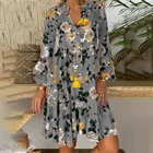 Женское мини-платье с цветочным принтом, летнее свободное вечерние на заказ, размера плюс