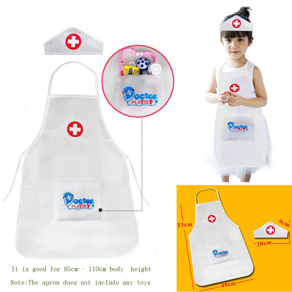 Nurse Apron Мать Сад девушка Доктор ролевые игры деревянный медицинский ящик игрушки набор - Цвет: Nurse Apron