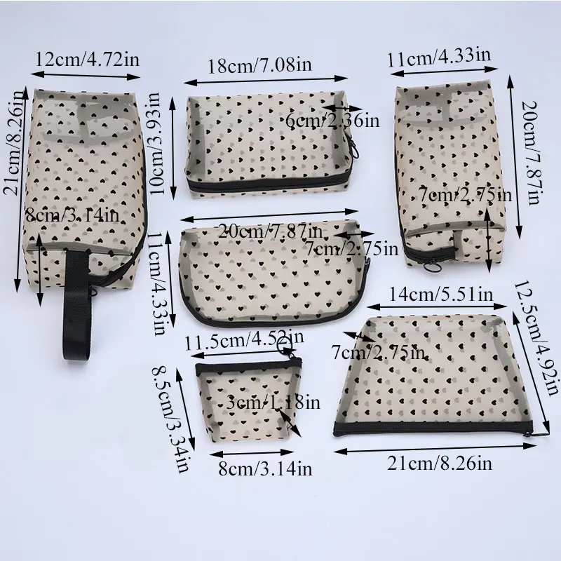 

Fashion Love Printed Cosmetic Makeup Bag Women Travel Toiletry Tool Case Pouch Mesh Cosmetic Bag Organizer Neceser Beauty Case