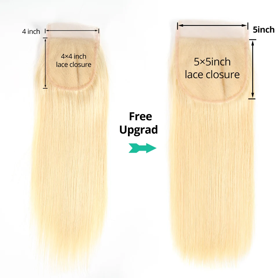 Asteria Hair 613 блонд пряди волос с 5*5 закрытием бразильские прямые волосы 3 remy для