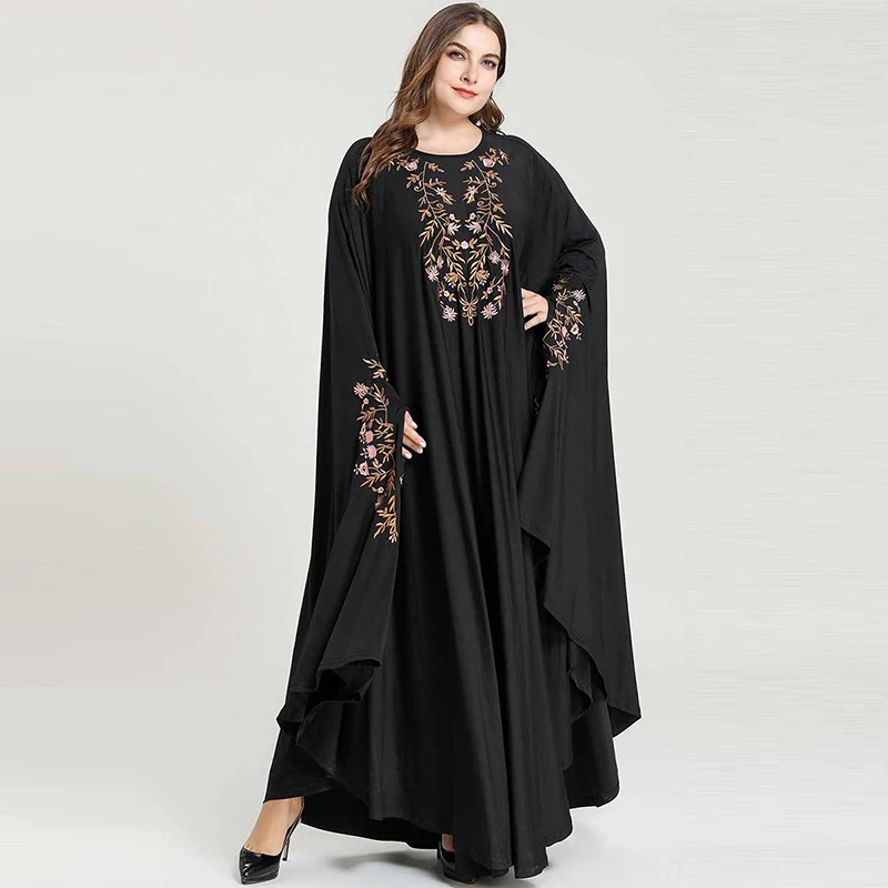 Модное мусульманское платье большого размера для женщин исламское длинный рукав