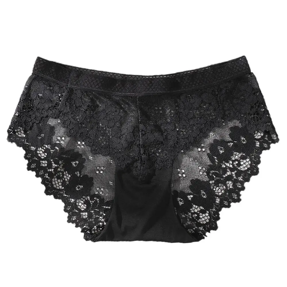 Женские трусы-плавки из дышащей ткани сексуальные кружевные трусы ледяного