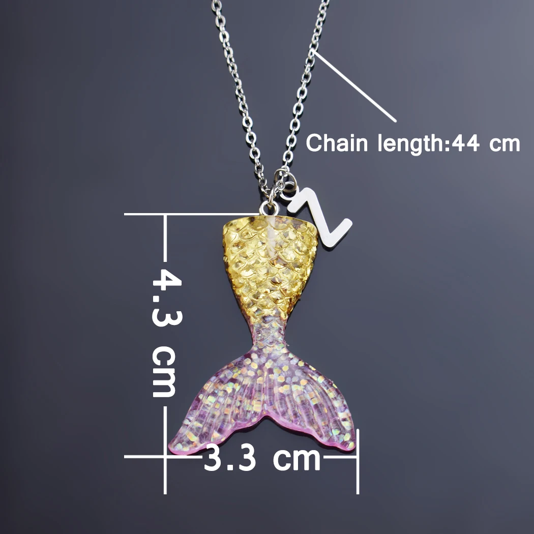 Модная подвеска в виде русалки ожерелье мистическое цветное рыбий хвост