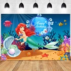 Фон для фотосъемки с изображением русалки для девочек, детей, вечеринок в честь Дня рождения, милый фон для фотосъемки, баннер, украшение