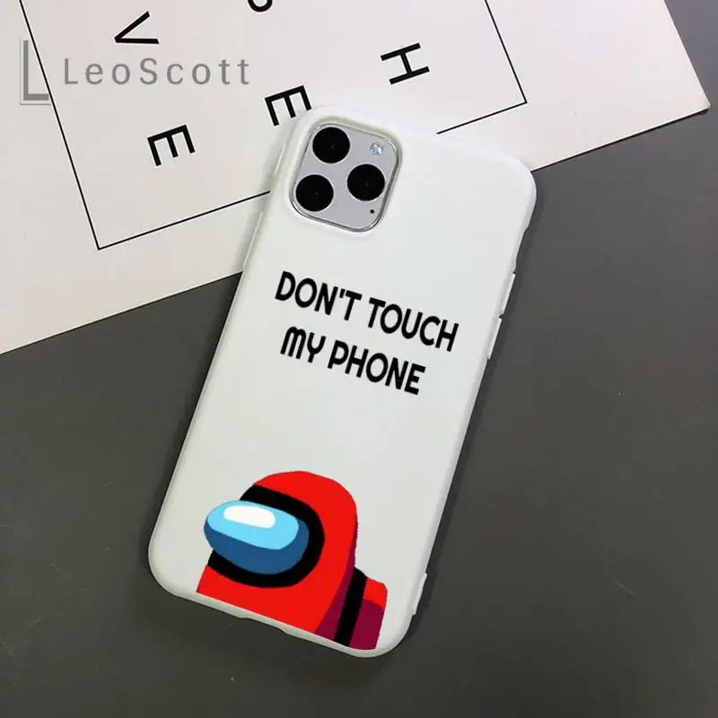 

hot game among us cute Phone Case Candy Color for iPhone 11 12 mini pro XS MAX 8 7 6 6S Plus X 5S SE 2020 XR accessorie