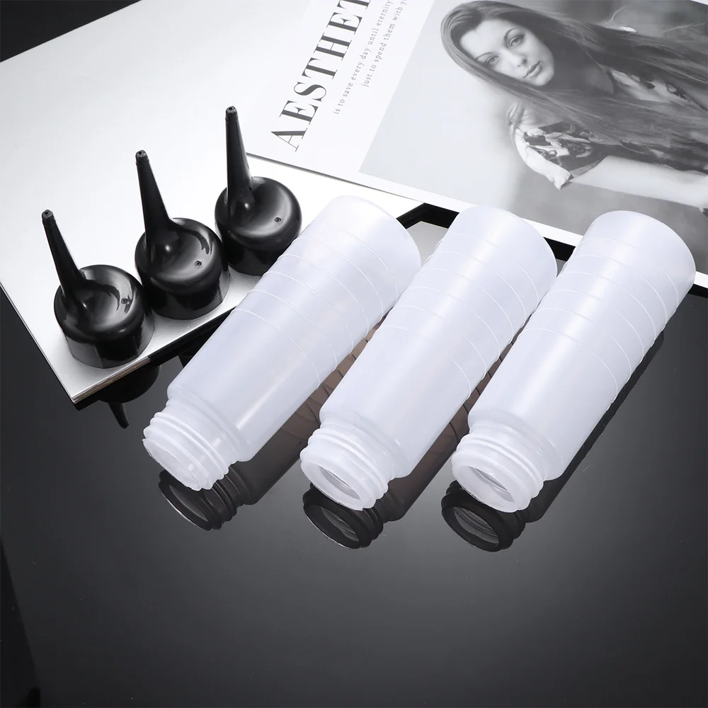 

3pcs Hair Dye Bottles Hair Coloring Shampoo Bottle Refillable Container for Salon - Size
