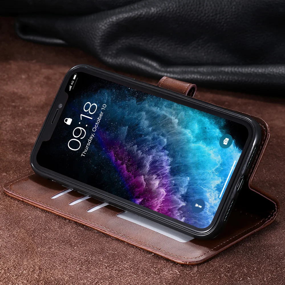 Двойной Цвет флип кожаный Телефон Сумка Чехол для айфона 6 7 6S плюс 5 5S SE слотов