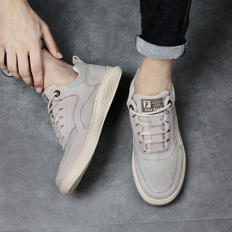 

White Sneakers Men Sneakers With Wheels Zapatos Casuales Para Hombre Casual Leather Shoes Sneaker High De Breathable 2020