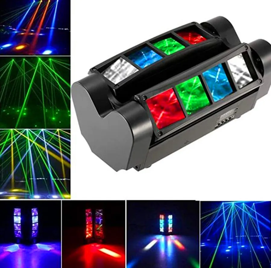 

Yayao 8X3W Mini LED Luz De Araña DMX512 Iluminación Con Cabeza Giratoria RGBW Haz Club Disco Para Proyectora Dj Light