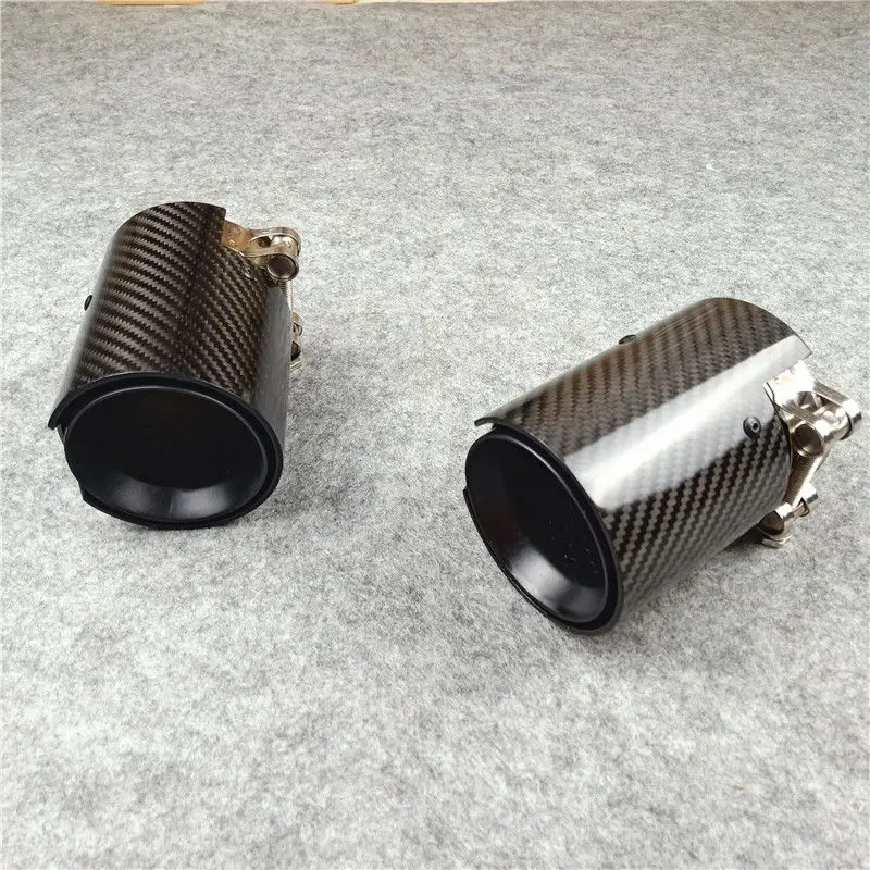 1PC Одиночный автомобильный выхлопной наконечник с логотипом M, глянцевая простая глушительная труба для запчастей BMW M2 M3 M4.
