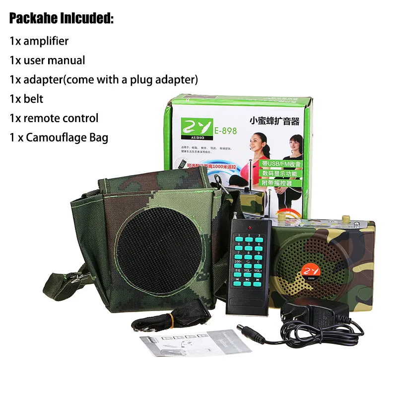 Охотничий динамик с дистанционным управлением 38 Вт FM-радио MP3 плеер камуфляжный