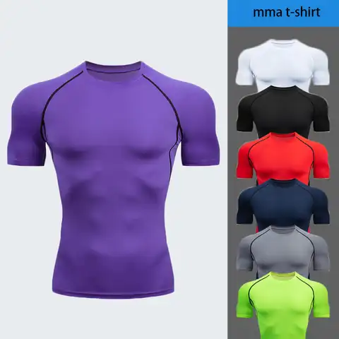 Компрессионные короткие футболки для ММА Rashguard, Мужская одежда для бокса, муай тай, ММА, кикбоксинга, тренировочные футболки, манекен для гру...