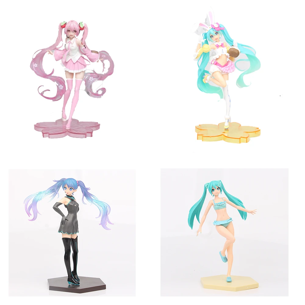 Фигурка аниме Hatsune Miku розовая Сакура фигурка из ПВХ Игрушечная модель для девочек