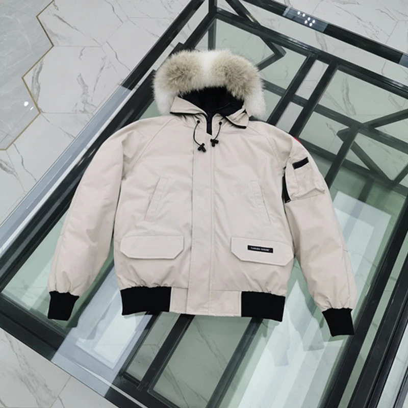 Classic Fashion Real Coyote Fur Winter Mens Canadian  Goose Down Jacket Outdoor Coat Wnd Waterproof