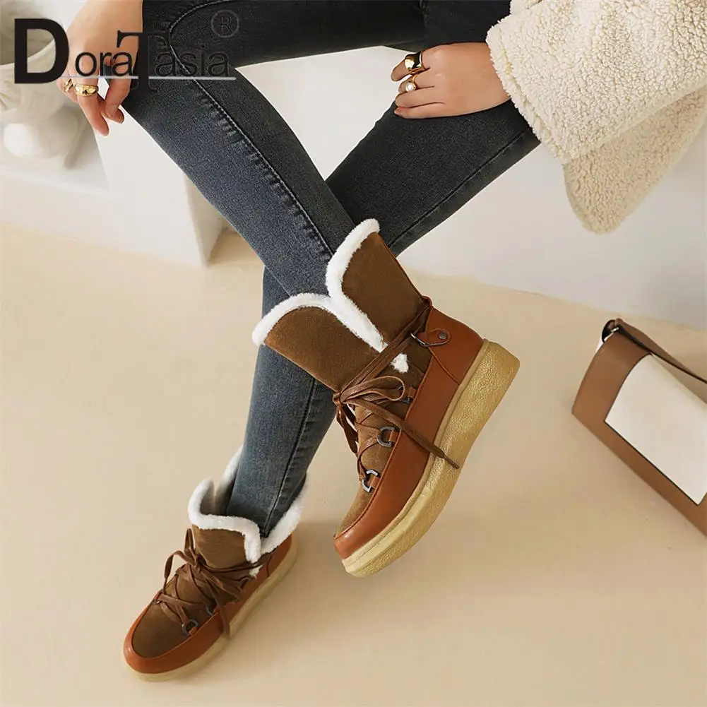 

DORATASIA Big Size 34-43 Brand New Winter Female Snow Boots Comfy Warm Short Plush women's Ankle Boots Casual Shoes Woman