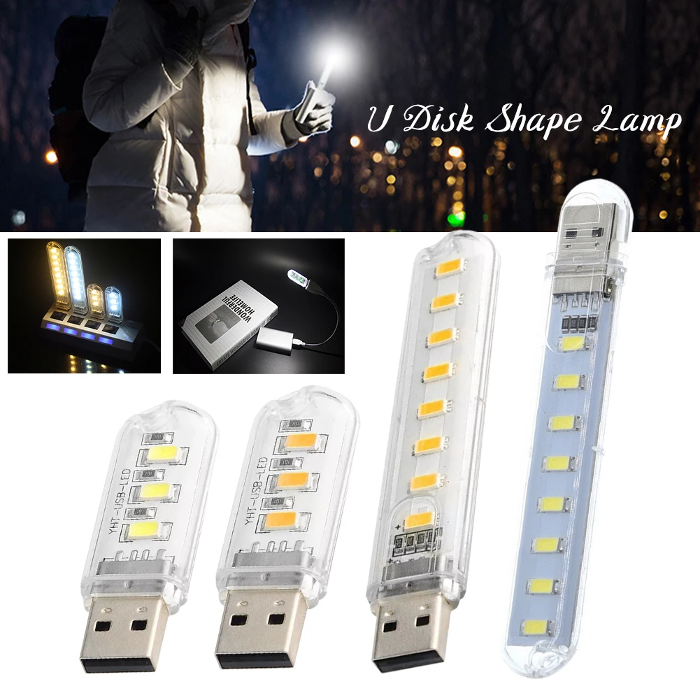 

Hot Sale USB LED Light светильник 3/8 Beads White Light and Warm Light Portable Night Light настольная лампа for Laptop Computer