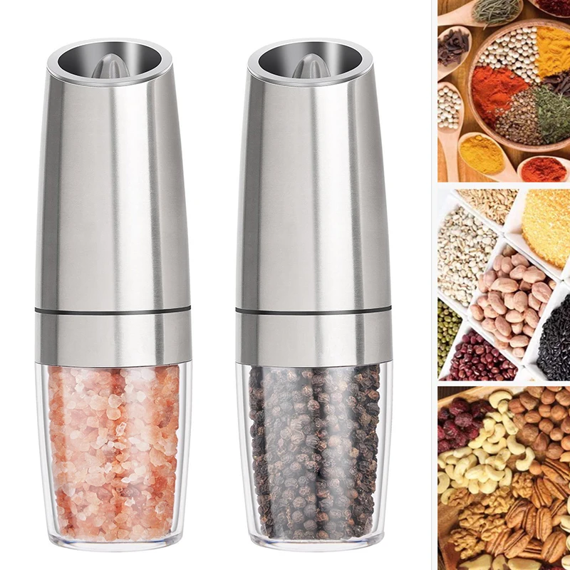 

Electric Salt and Pepper Grinder Stainless Steel Automatic Gravity Induction Spices Grinder Pepper Grinder Kitchen Mills Tool