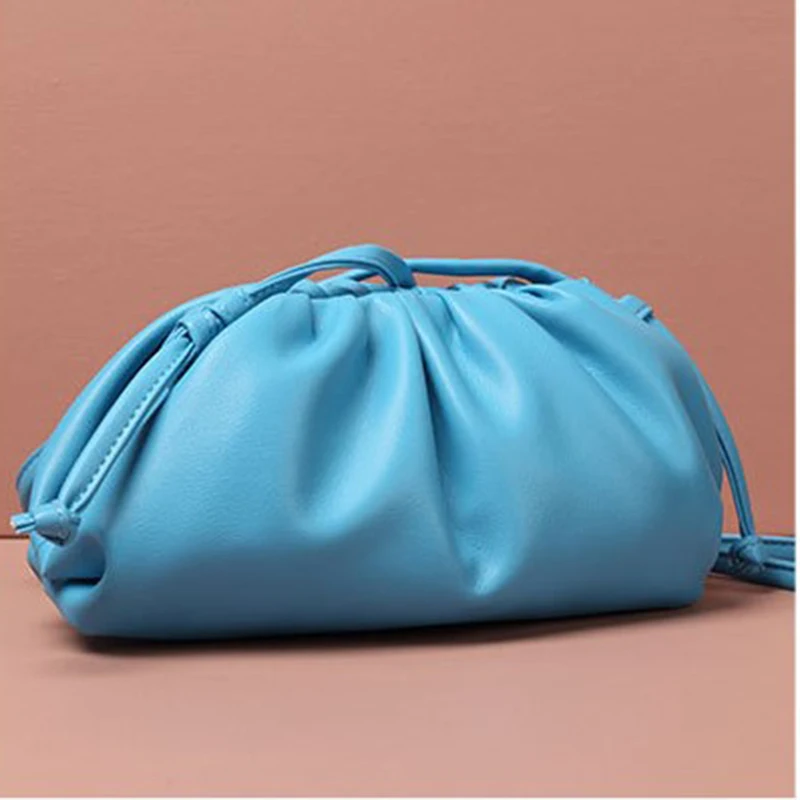 

[EAM] Women New Luxury Quality Genuine Leather Folds Cloud Bag Personality All-match Crossbody Shoulder Bag Fashion 2021 18A2592