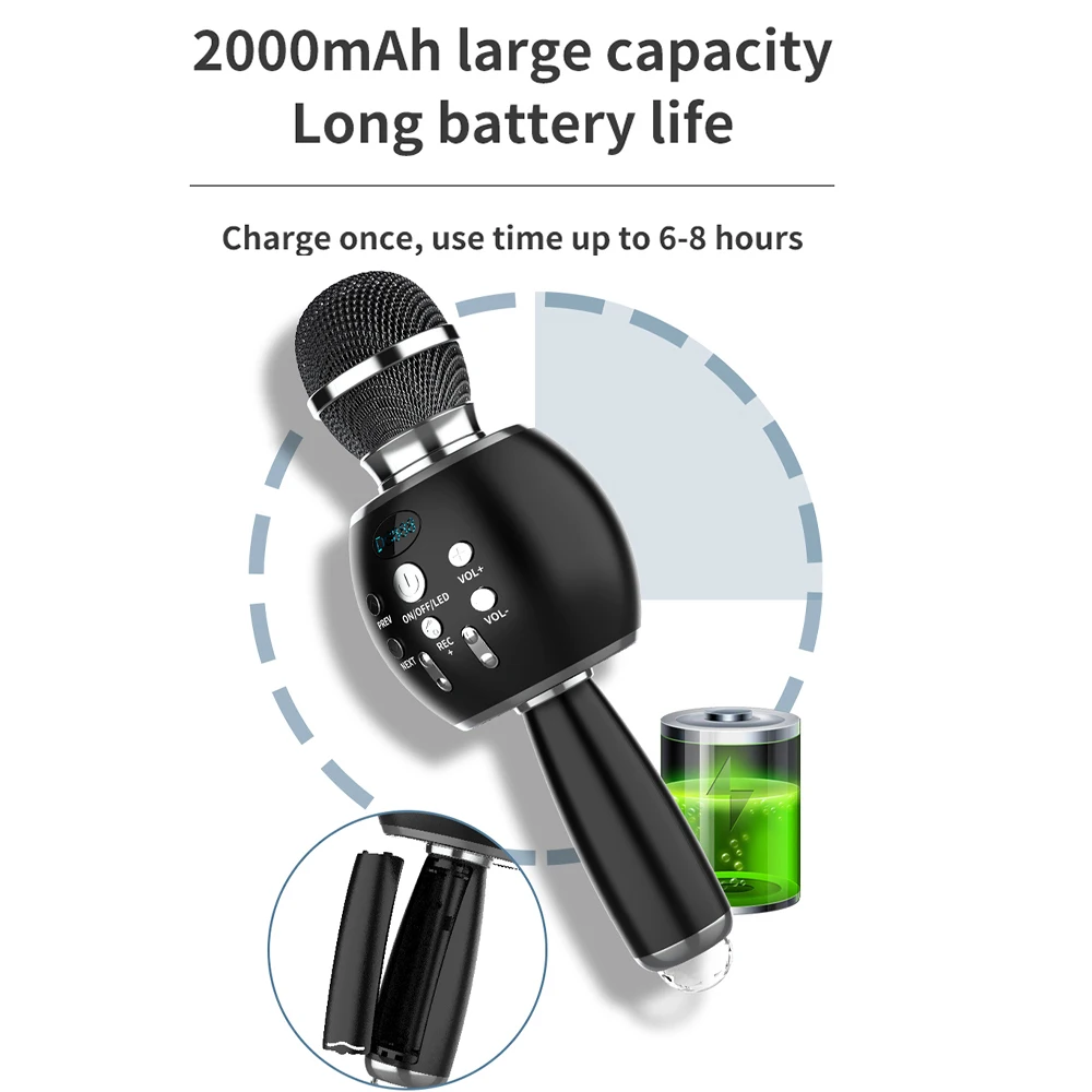 Микрофон для караоке Bluetooth микрофон музыкальный проигрыватель прямой трансляции