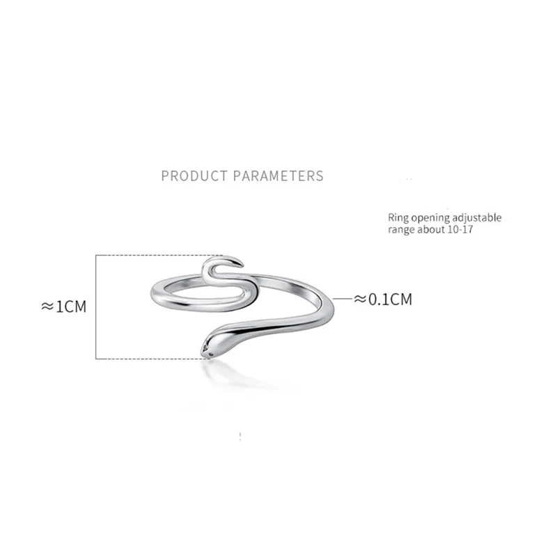 

Lovely Snake Shape Open Adjustable Finger Ring for Women Simple Ring Fine Jewelry Girl Gift