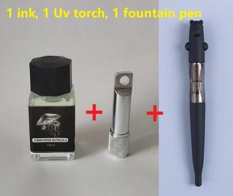 1 ink 1 torch 1 pen 18 мл/светильник для бутылок, невидимые чернила для авторучки, флуоресцентные чернила без углерода, видимые только под УФ-светильник, чернила для авторучки - Цвет: 1 ink 1 torch 1 pen