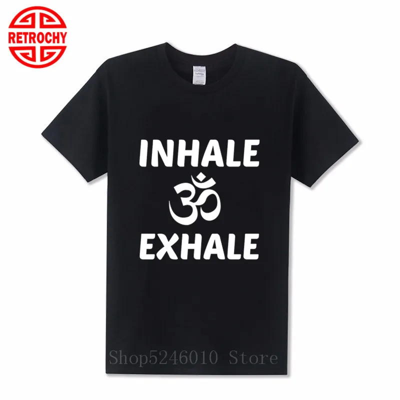 Футболки с логотипом йоги на вдохе выдохе индийский Будда Мужская футболка