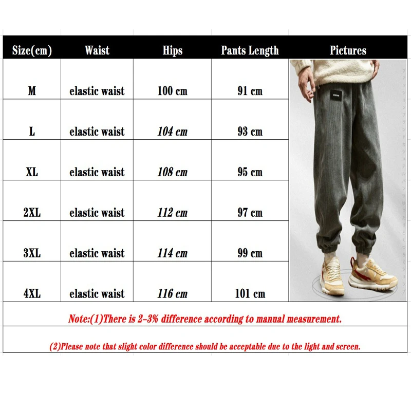 

Casual Men Corduroy Pants New Style Loose Trousers Outdoor Fashion 2021 Comfortable Harem Pants Big Size Pantalones De Hombre