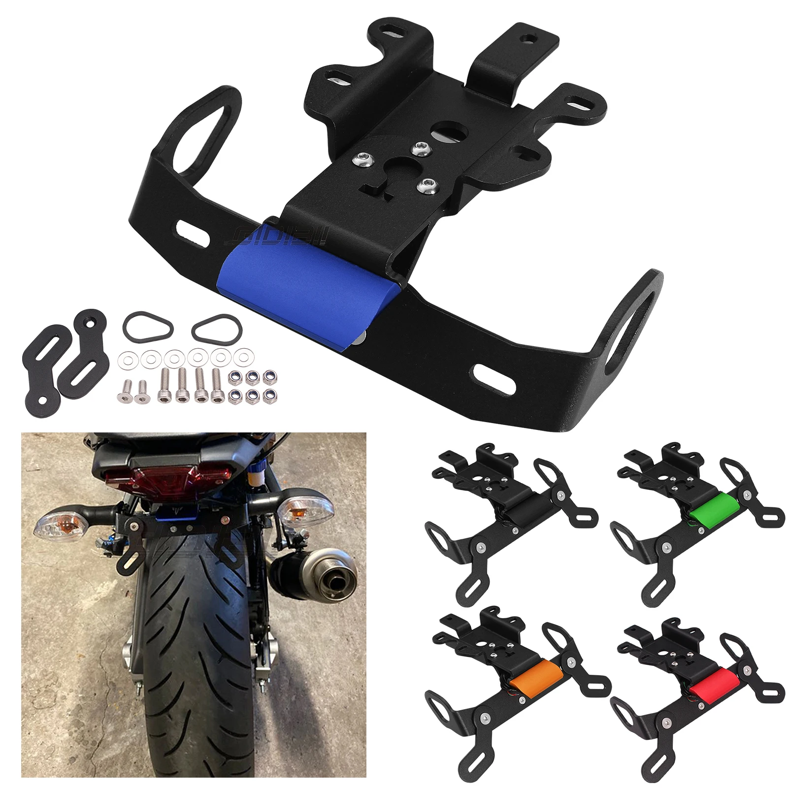 

License Plate Holder LED Light Tail Tidy Fender Eliminator Plate Bracket For YAMAHA MT-07 FZ-07 2014-2020 Motorcycle Rear