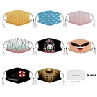 Модная и простая маска для взрослых и детей, многоразовая маска для лица с 3d мультяшным принтом, детская моющаяся маска от пыли, Рождественская маска