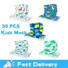 Маска одноразовая детская с фильтром 3-слойная, дышащая, 50 шт.