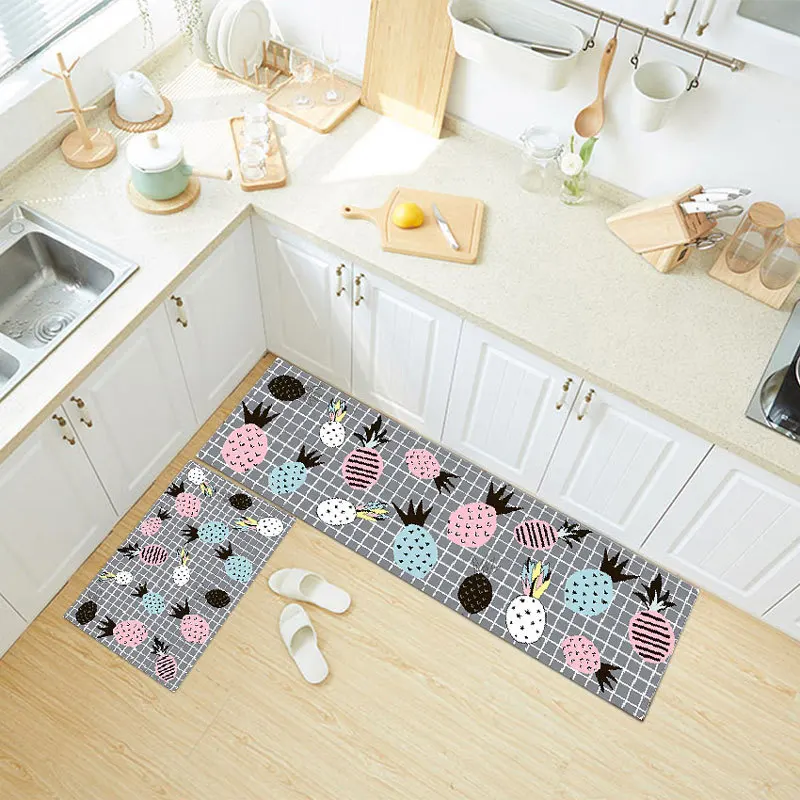

Europe Type 3D Flower Printing Carpet Hallway Doormat Absorb Water Kitchen Mat Bedroom Decor Anti - Slip Bathroom Carpet