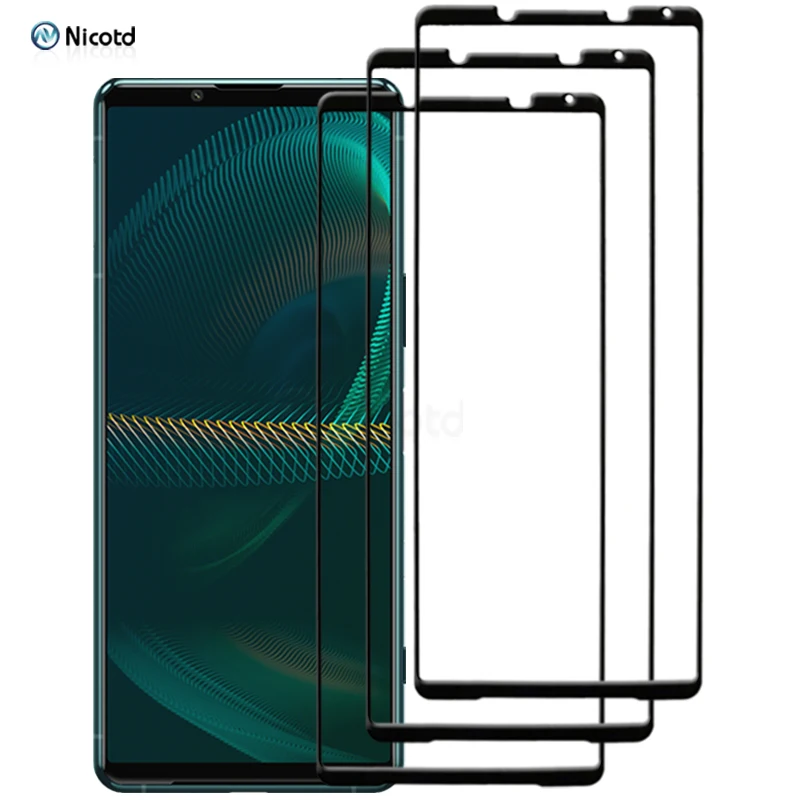 

1-3pcs Full Cover Protective Glass For Sony Xperia 5III Tempered Glass on Sony Xperia 5II 9H Screen Protector For Sony Xperia 5