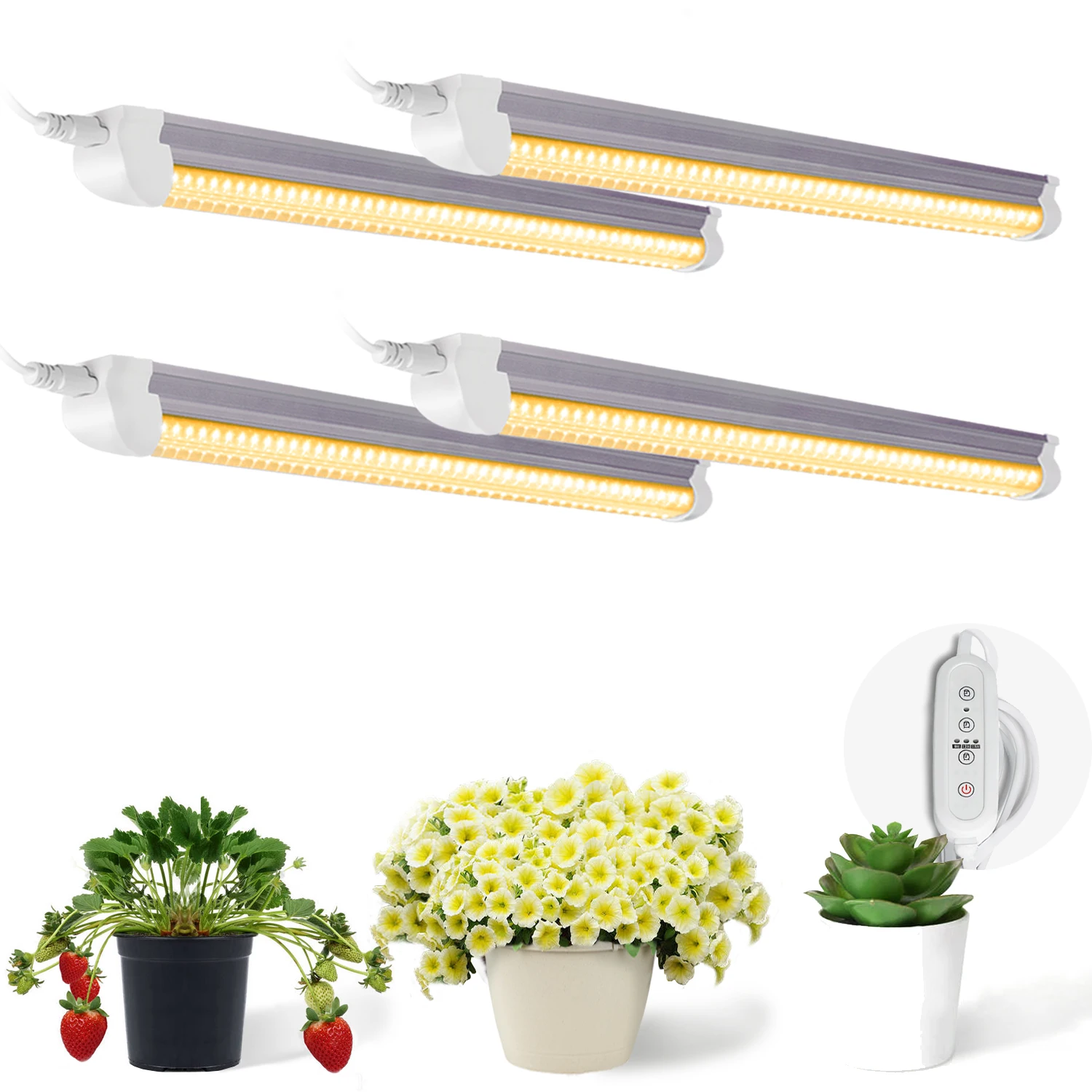 

4PCS 1.2M 4FT Full Spectrum Yellow Ray Led Grow Light 20W AC85-265V LED Tube Bulb Plants Seedlings Flower Indoor USB Phyto Lamp