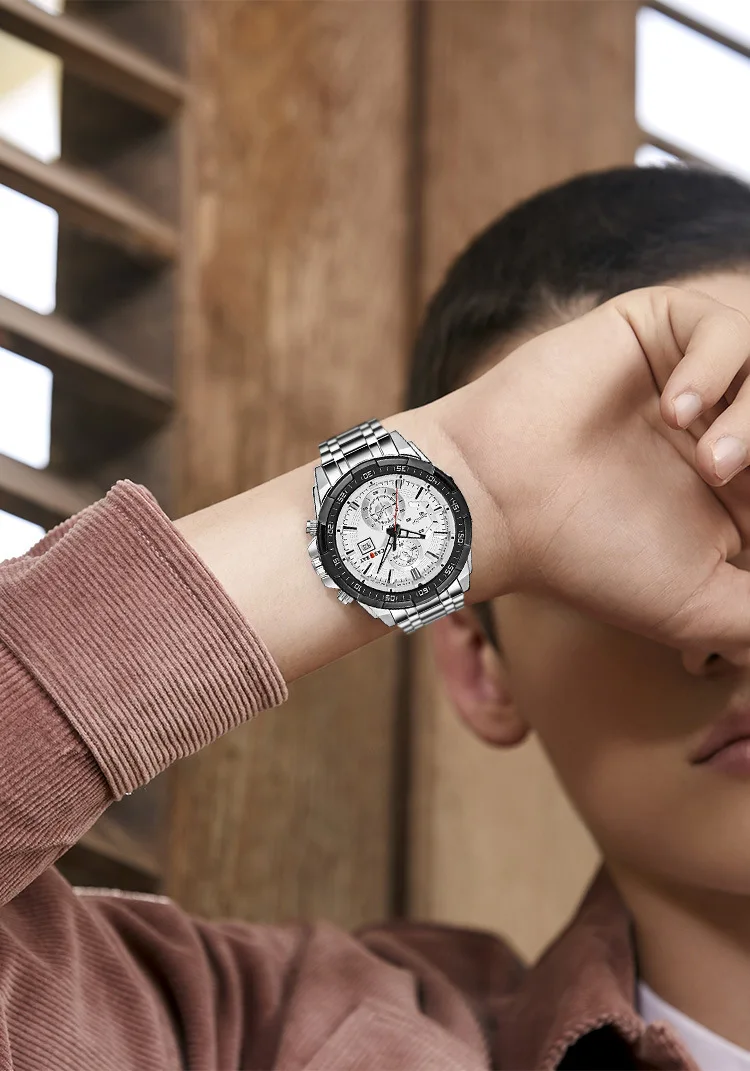 

H401 Men Quartz watch steel Mesh belt creative Waterproof Business clocks casual wristwatch for male