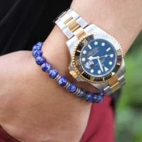 fashion top grade man bracelet new classic natural lapis lazuli tiger eye matte beads stone charm bracelet for male jewelry gift